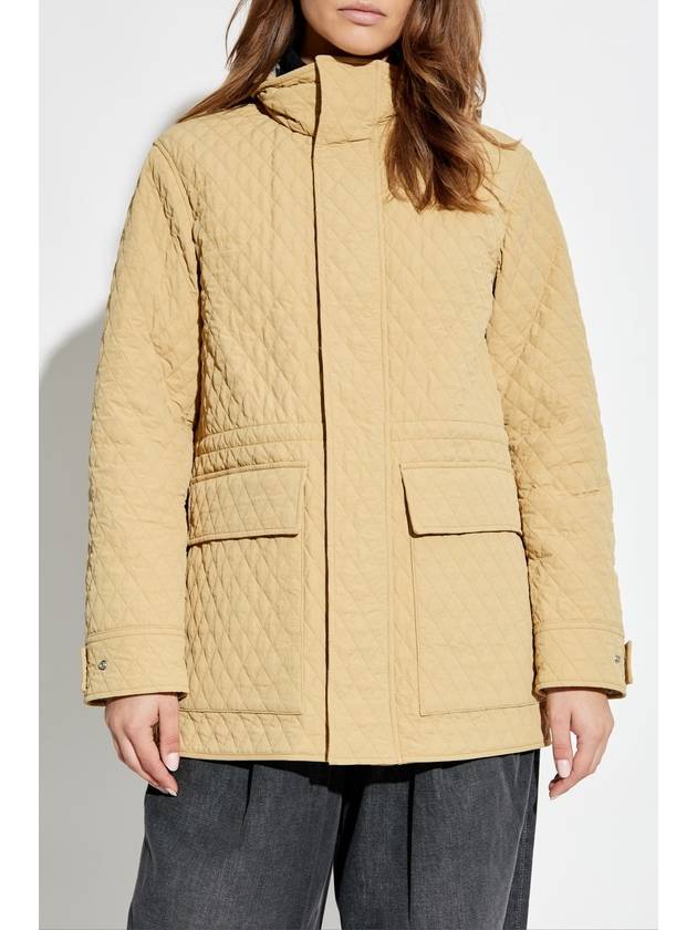 Check Hooded Quilted Jacket Beige - BURBERRY - BALAAN 4