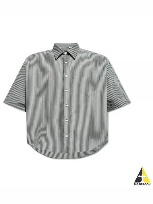 24 Boxy Fit Short Sleeve Shirt HSH216 CO0066 0013 - AMI - BALAAN 1