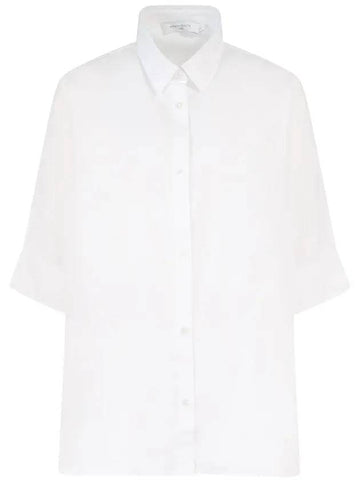 Boxy Cotton Shirt White - MAISON KITSUNE - BALAAN 1