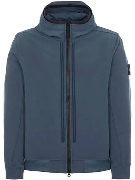 Wappen Patch Soft Shell Hooded Jacket Avio Blue - STONE ISLAND - BALAAN 2