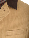 Corduroy Button Up Cutaway Jacket Beige - THOM BROWNE - BALAAN 4