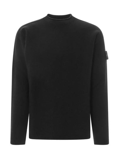 Ghost Piece Crew Neck Wool Knit Top Black - STONE ISLAND - BALAAN 2