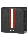 Ribbon Bifold Leather Bifold Wallet Black - BALLY - BALAAN 2