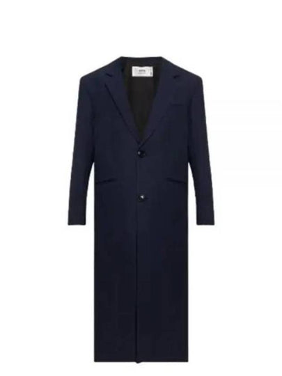 Two Button Wool Single Coat Navy - AMI - BALAAN 2