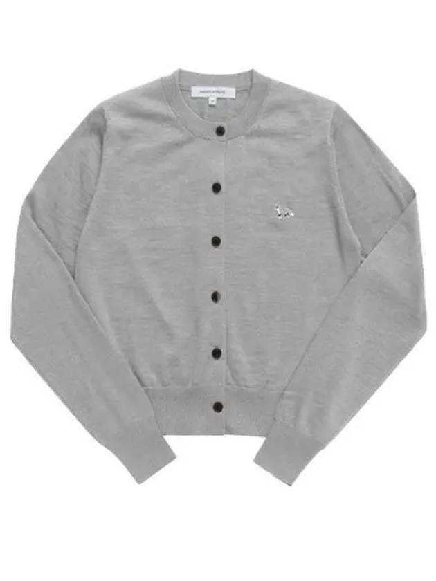 Baby Fox Patch Regular Cardigan Grey Melange - MAISON KITSUNE - BALAAN 2