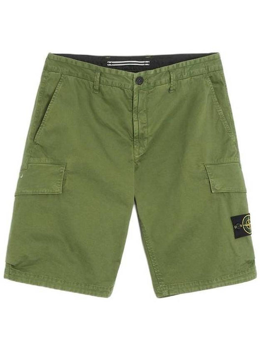 Logo Patch Cargo Bermuda Shorts Green - STONE ISLAND - BALAAN 1