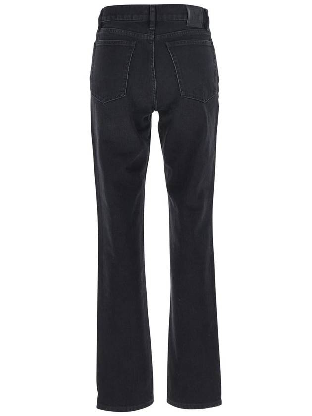 Black Flared Jeans With High Waist And Patch Logo On The Rear In Denim Woman - TOTEME - BALAAN 2