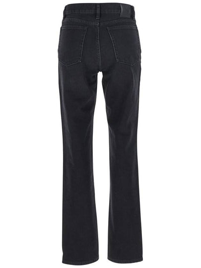 Black Flared Jeans With High Waist And Patch Logo On The Rear In Denim Woman - TOTEME - BALAAN 2