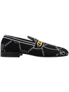 Trompe Loeil Jacquard Moccasin Loafers Black - MARNI - BALAAN 1