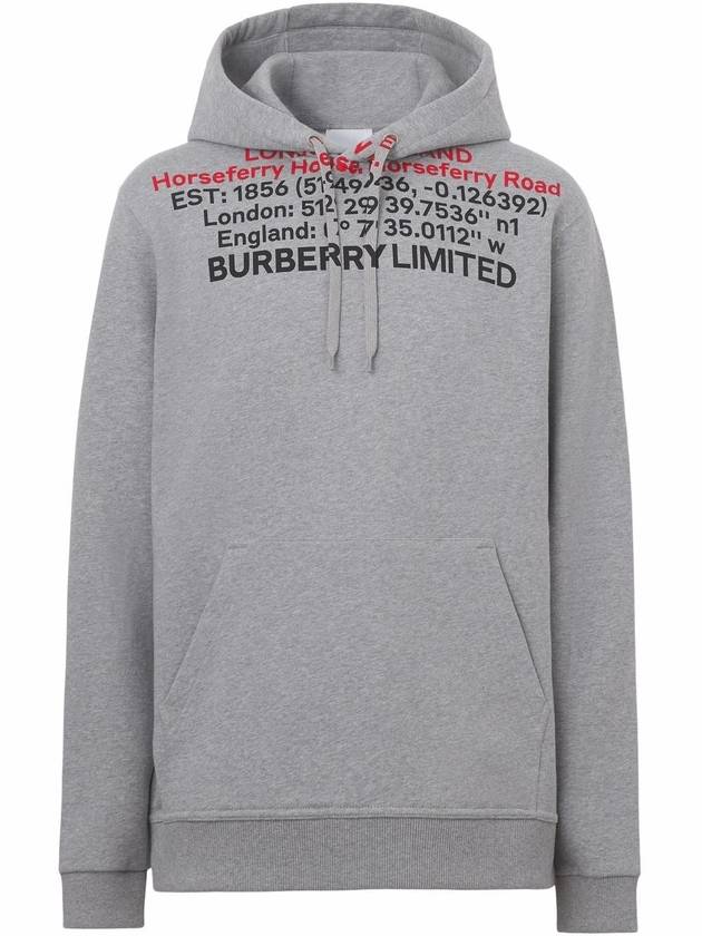 Location Cotton Hoodie Grey - BURBERRY - BALAAN 3