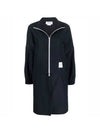 Ripstop 2 Way Zip Up Hoodie Navy - THOM BROWNE - BALAAN 1