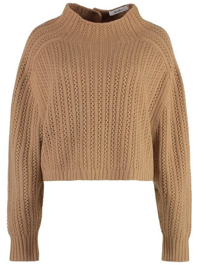 Hodeida wool knit top beige - MAX MARA - BALAAN 2