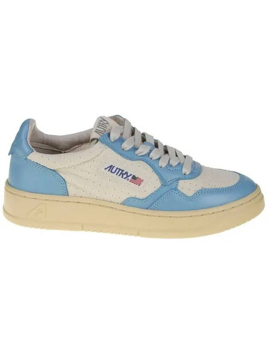 Medalist Leather Low Top Sneakers Blue Beige - AUTRY - BALAAN 1