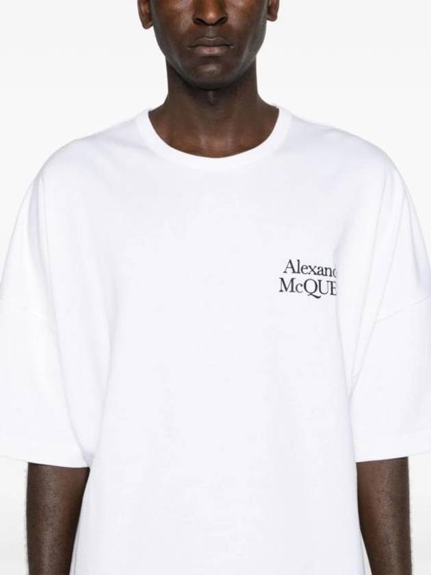 Logo Print Cotton Short Sleeve T-Shirt White - ALEXANDER MCQUEEN - BALAAN 6