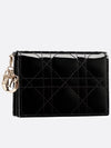 Lady Cannage Patent Calfskin Flap Card Wallet Black - DIOR - BALAAN 3