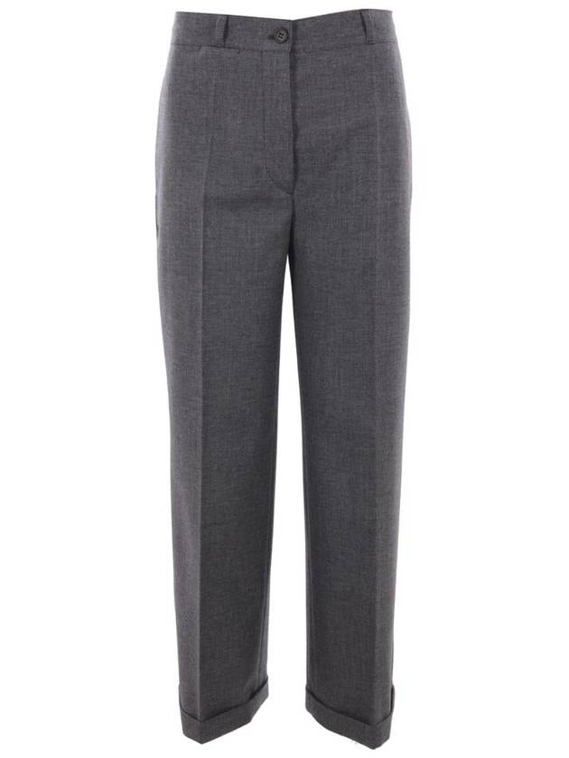 Wool straight pants gray - PRADA - BALAAN 3