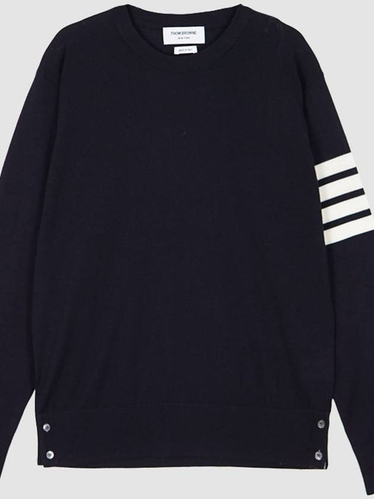 4 Bar Armband Classic Merino Wool Knit Top Navy - THOM BROWNE - BALAAN 2