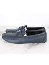 Triangle logo leather loafer navy 9 5 285 - PRADA - BALAAN 7