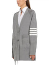 Stitched Cotton 4 Bar Cardigan Grey - THOM BROWNE - BALAAN 3