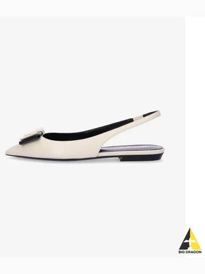 Anais Slingback Flats In Smooth And Patent Leather Ivory - SAINT LAURENT - BALAAN 2