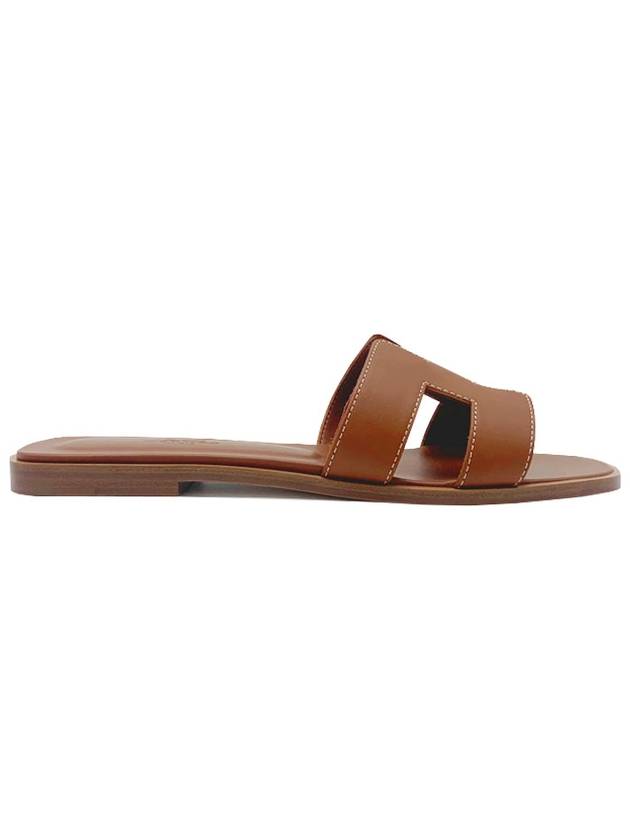 Oran Calfskin Slippers Gold Piqures Ecrues - HERMES - BALAAN 2