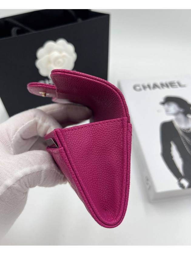 Classic Snap Caviar Card Holder Pink Gold Plated - CHANEL - BALAAN 5