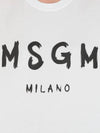 Milano Brushed Logo Short Sleeve Short Dress White - MSGM - BALAAN 6