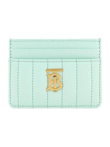 Laura Quilted Leather Card Wallet Cool Mint - BURBERRY - BALAAN 1