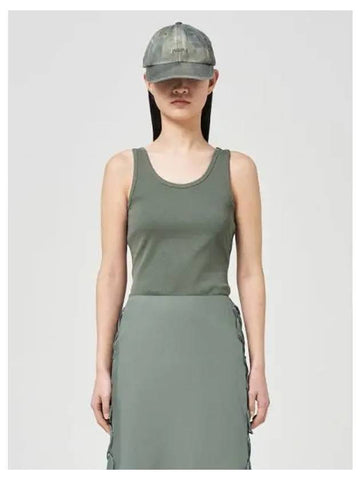 Basic rib pattern sleeveless khaki domestic product GM0023112440347 - JUUN.J - BALAAN 1