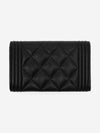 Boy  Flap Card Holder Grained Calfskin Ruthenium Black - CHANEL - BALAAN 4