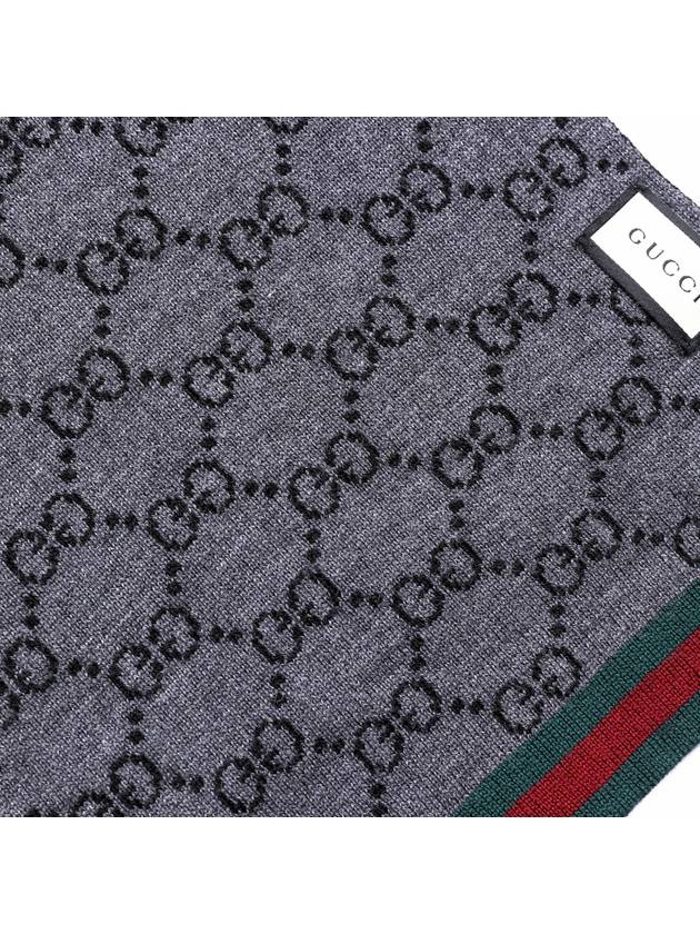 GG Two-Tone Wool Scarf Black - GUCCI - BALAAN 7