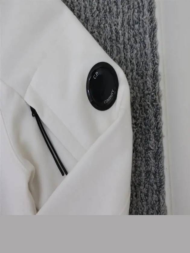 Men's Diagonal Lace Fleece Pullover Hood White - CP COMPANY - BALAAN.