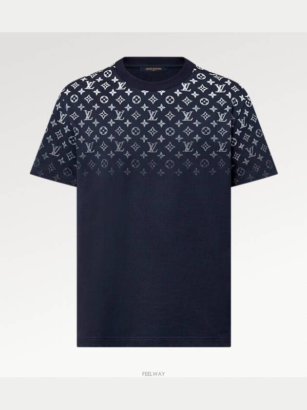 Gradient Cotton Short Sleeve T-Shirt Navy - LOUIS VUITTON - BALAAN 2