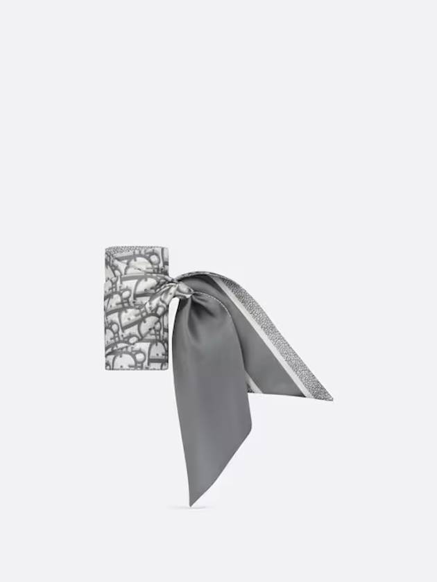 Oblique Mitzah Silk Twill Scarf Grey - DIOR - BALAAN 3