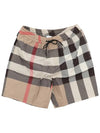 ExaGGerated Check Drawcord Swim Shorts Archive Beige - BURBERRY - BALAAN 3