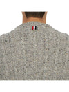 Donegal Twist Cable 4-Bar Classic Crewneck Knit Top Light Grey - THOM BROWNE - BALAAN 8