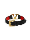 Valentino 3W2J0C44 ZXL 0SM J0C44 Garavani V logo leather bracelet - RED VALENTINO - BALAAN 3