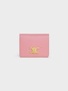 Triomphe Compact Shiny Calfskin Half Wallet Rose - CELINE - BALAAN 1