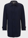 Waterproof Wool Blend Single Coat Blue - HUGO BOSS - BALAAN 2