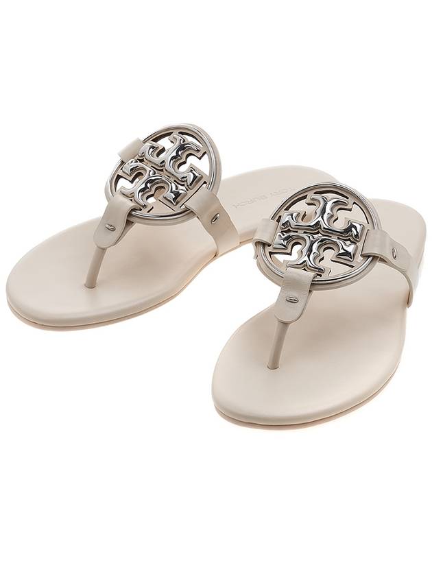 Women's Metal Miller Soft Flip Flops New Cream - TORY BURCH - BALAAN 2