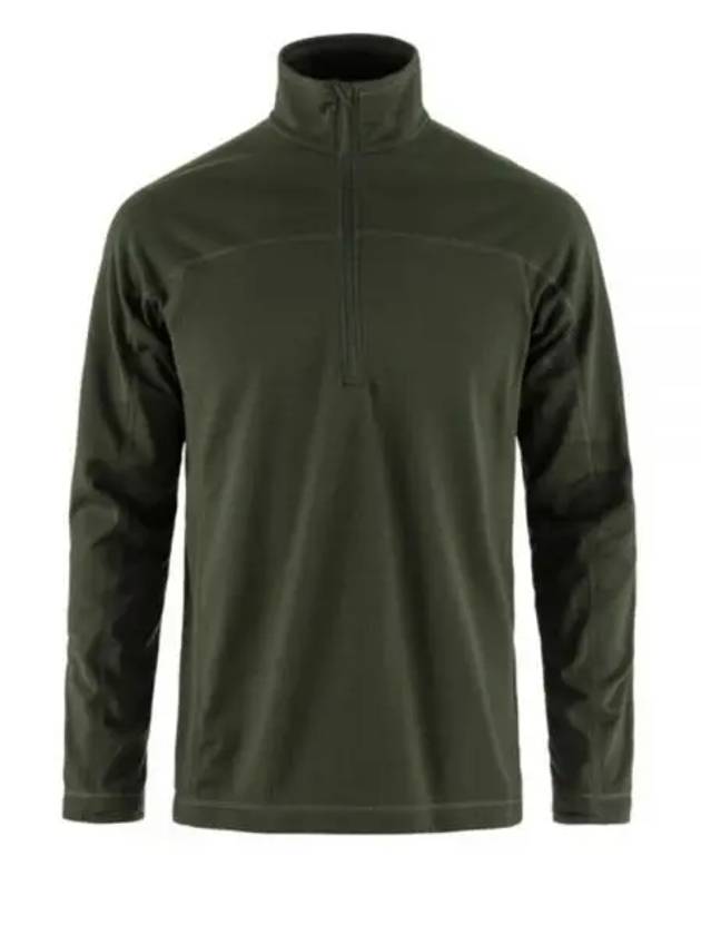 Men's Abisko Lite Fleece Half Zip-Up Long Sleeve T-Shirt Deep Forest - FJALL RAVEN - BALAAN 2