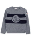 Kids Big Logo Wool Knit Gray 9C00002 M1241 988 8 10A - MONCLER - BALAAN 3