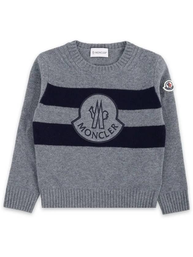 Kids Big Logo Wool Knit Gray 9C00002 M1241 988 - MONCLER - BALAAN 3