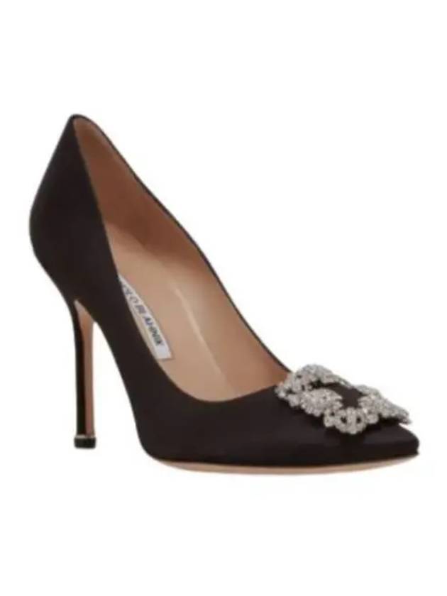 Hangissi Satin Pumps Heel Black - MANOLO BLAHNIK - BALAAN 2