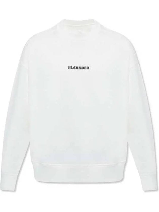 Men's Plus Logo Cotton Sweatshirt White - JIL SANDER - BALAAN 2