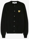 Comme des Gar ons Gold Wappen Wool Round Neck Cardigan Black - COMME DES GARCONS PLAY - BALAAN 3