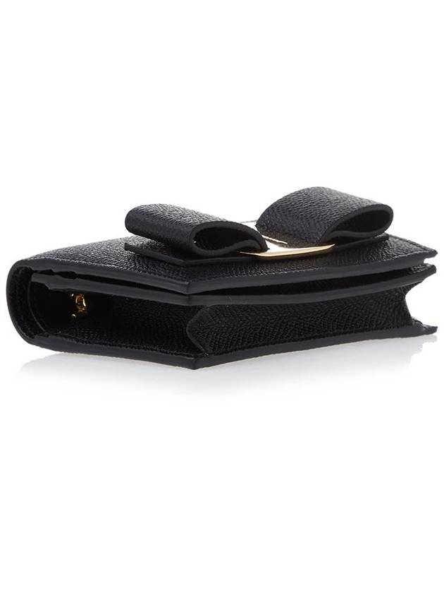 Women's Vara Bow Bicycle Wallet 22 D515 NERO CALF 0725300 - SALVATORE FERRAGAMO - BALAAN 5