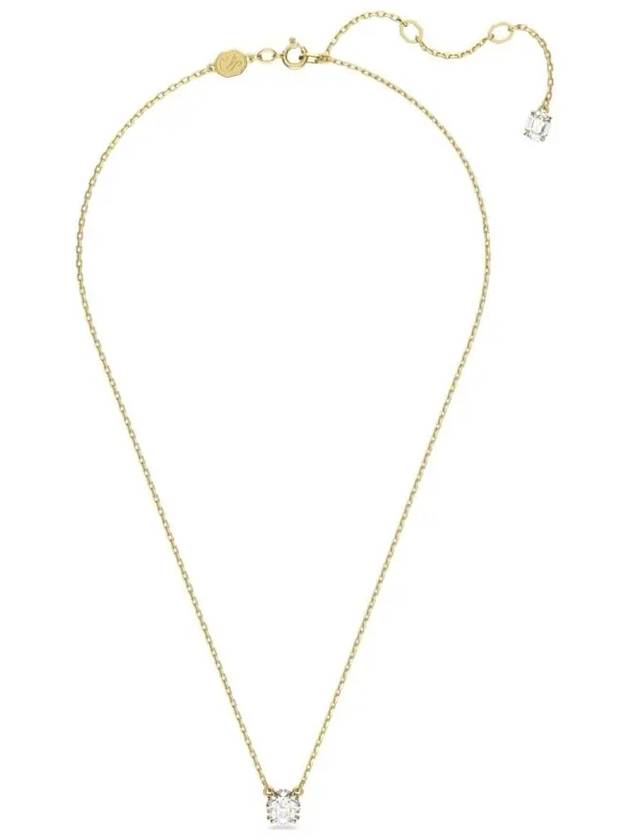 Stilla Round Zirconia Pendant Necklace Gold - SWAROVSKI - BALAAN 3