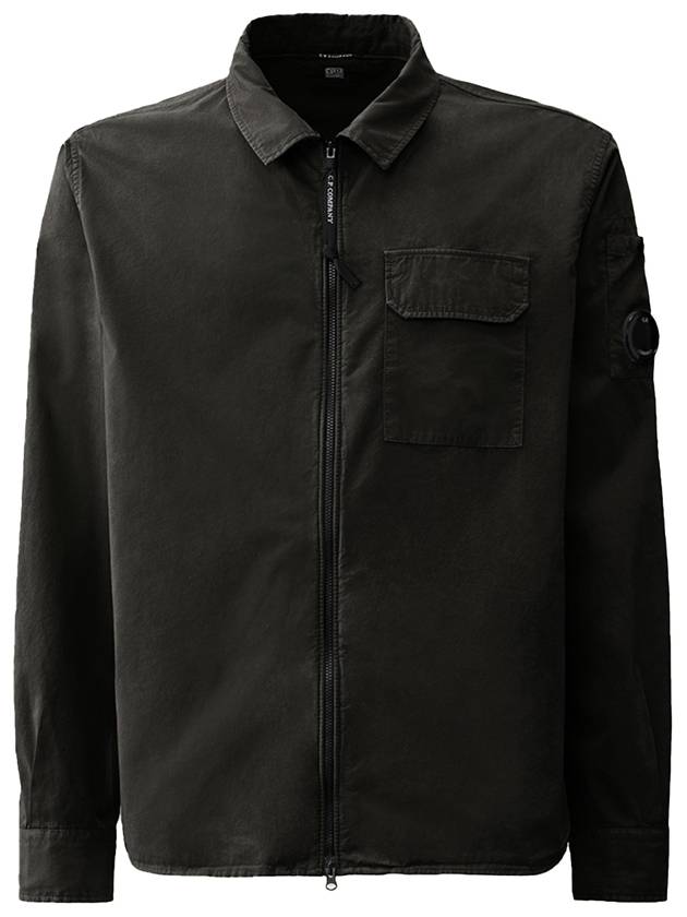 Full Zip Over Long Sleeve Shirt Black - CP COMPANY - BALAAN 2