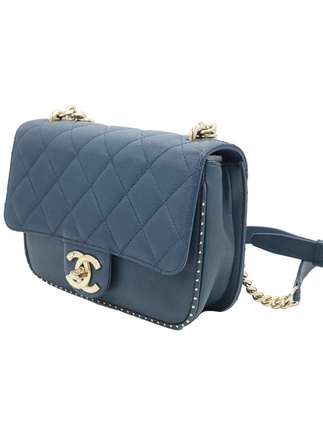 Chanel Blue Caviar CC Logo Small Gold Stud Chain Shoulder Bag 24th - CHANEL - BALAAN 5